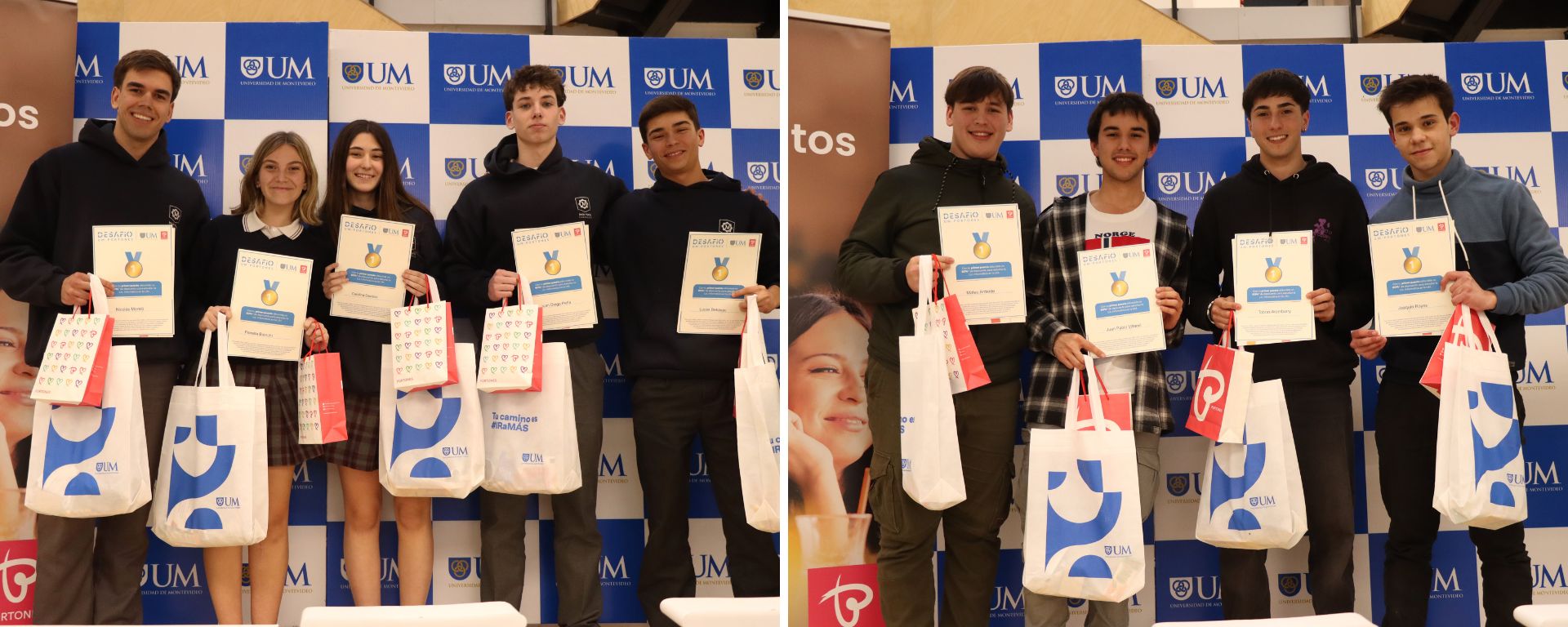 1° lugar:  Lucas Bekavac, Nicolás Morelli, Fiorella Bianchi, Carolina Davison Centurión y Juan Diego Peña (Colegio Jesús María) Joaquín Royes, Juan Pablo Villamil, Tobías Arambarry y Mateo Ardente (UTU Buceo)