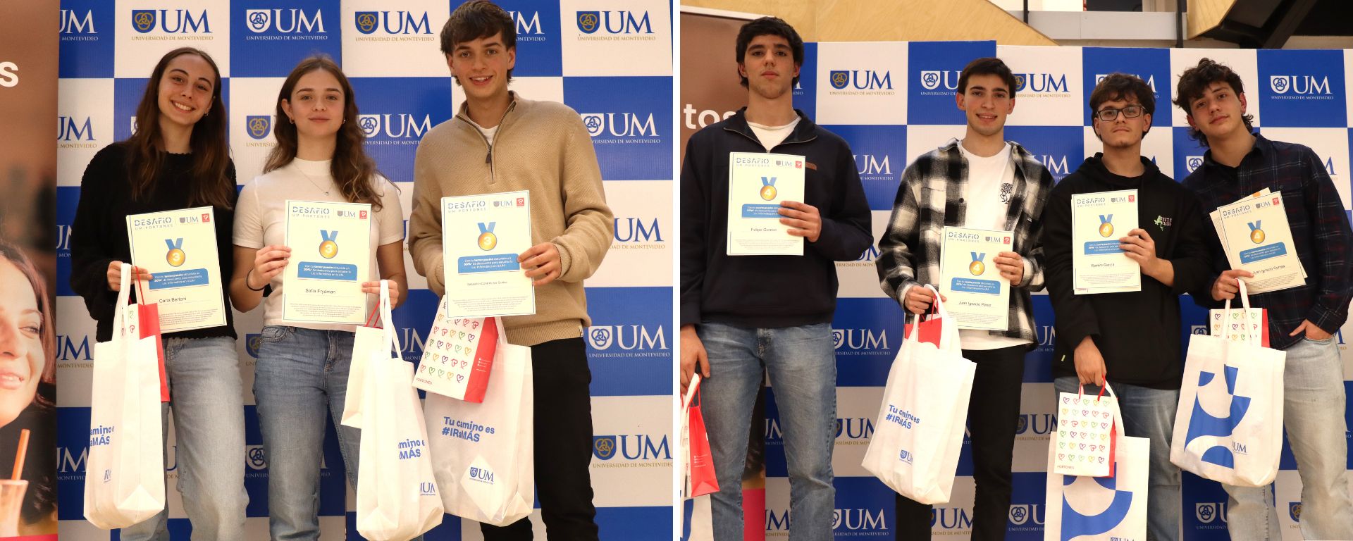 3° lugar: Sofía Frydman, Carla Bertoni y Sebastián Conti de los Santos (Liceo Francés) 4° lugar: Felipe Garese, Juan Ignacio Correa, Juan Ignacio Pérez y Ramiro García (PRE/U)