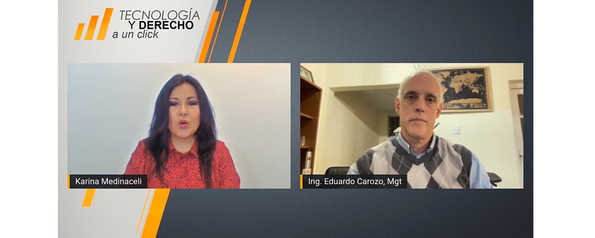 Nuevos paradigmas de la digitación, print de pantalla de Facebook Live, con Dra. Karina Medinaceli y Eduardo Carozo